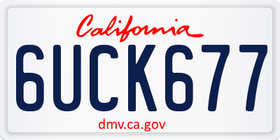 CA license plate 6UCK677