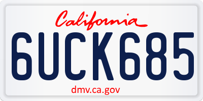 CA license plate 6UCK685