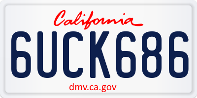 CA license plate 6UCK686