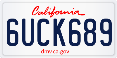 CA license plate 6UCK689