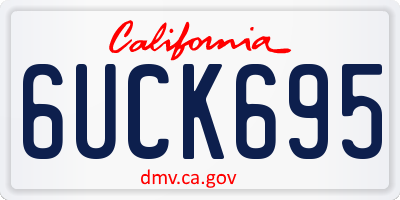 CA license plate 6UCK695