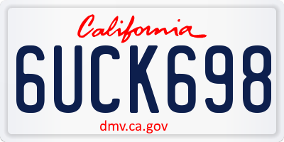 CA license plate 6UCK698