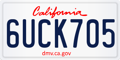 CA license plate 6UCK705