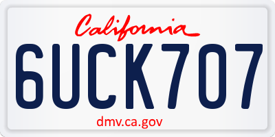 CA license plate 6UCK707