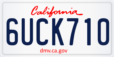 CA license plate 6UCK710
