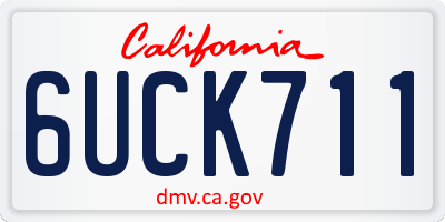 CA license plate 6UCK711