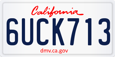 CA license plate 6UCK713