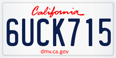 CA license plate 6UCK715