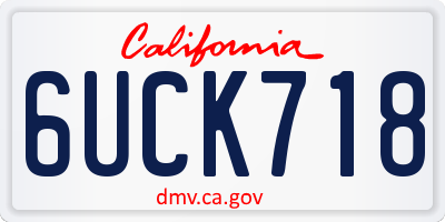 CA license plate 6UCK718