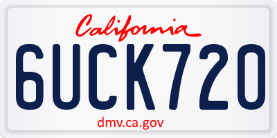 CA license plate 6UCK720