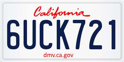 CA license plate 6UCK721