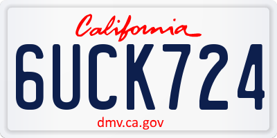 CA license plate 6UCK724