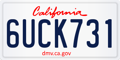 CA license plate 6UCK731