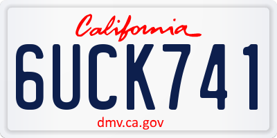 CA license plate 6UCK741