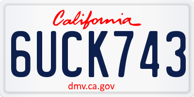 CA license plate 6UCK743