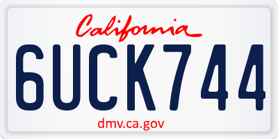 CA license plate 6UCK744