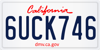 CA license plate 6UCK746