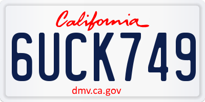 CA license plate 6UCK749