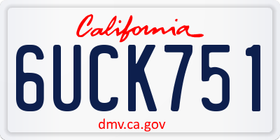 CA license plate 6UCK751