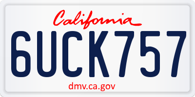 CA license plate 6UCK757