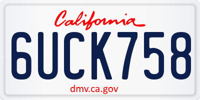 CA license plate 6UCK758