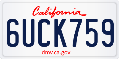 CA license plate 6UCK759