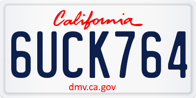 CA license plate 6UCK764