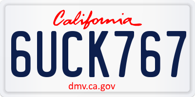CA license plate 6UCK767