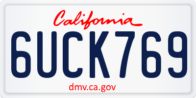 CA license plate 6UCK769