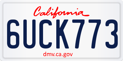CA license plate 6UCK773