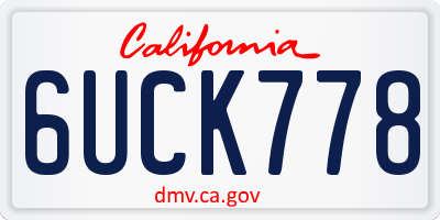 CA license plate 6UCK778