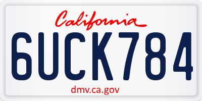 CA license plate 6UCK784