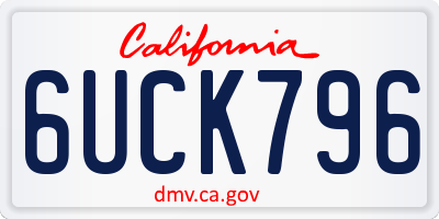 CA license plate 6UCK796
