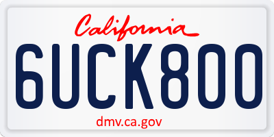 CA license plate 6UCK800