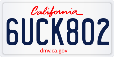 CA license plate 6UCK802