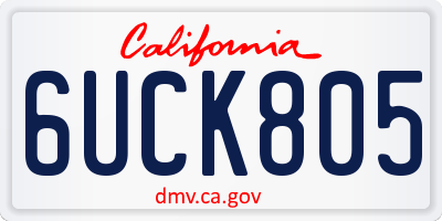 CA license plate 6UCK805