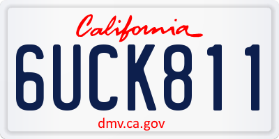 CA license plate 6UCK811