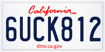 CA license plate 6UCK812