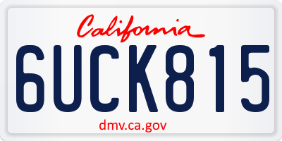 CA license plate 6UCK815