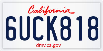 CA license plate 6UCK818