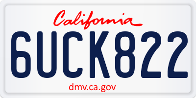 CA license plate 6UCK822