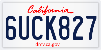 CA license plate 6UCK827
