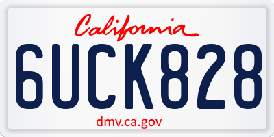 CA license plate 6UCK828