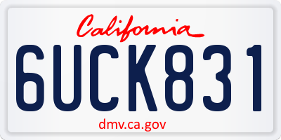 CA license plate 6UCK831