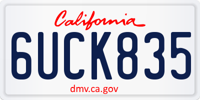 CA license plate 6UCK835