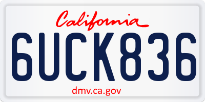 CA license plate 6UCK836
