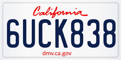CA license plate 6UCK838