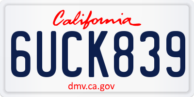 CA license plate 6UCK839
