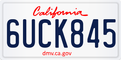 CA license plate 6UCK845