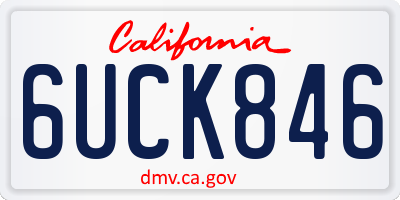 CA license plate 6UCK846